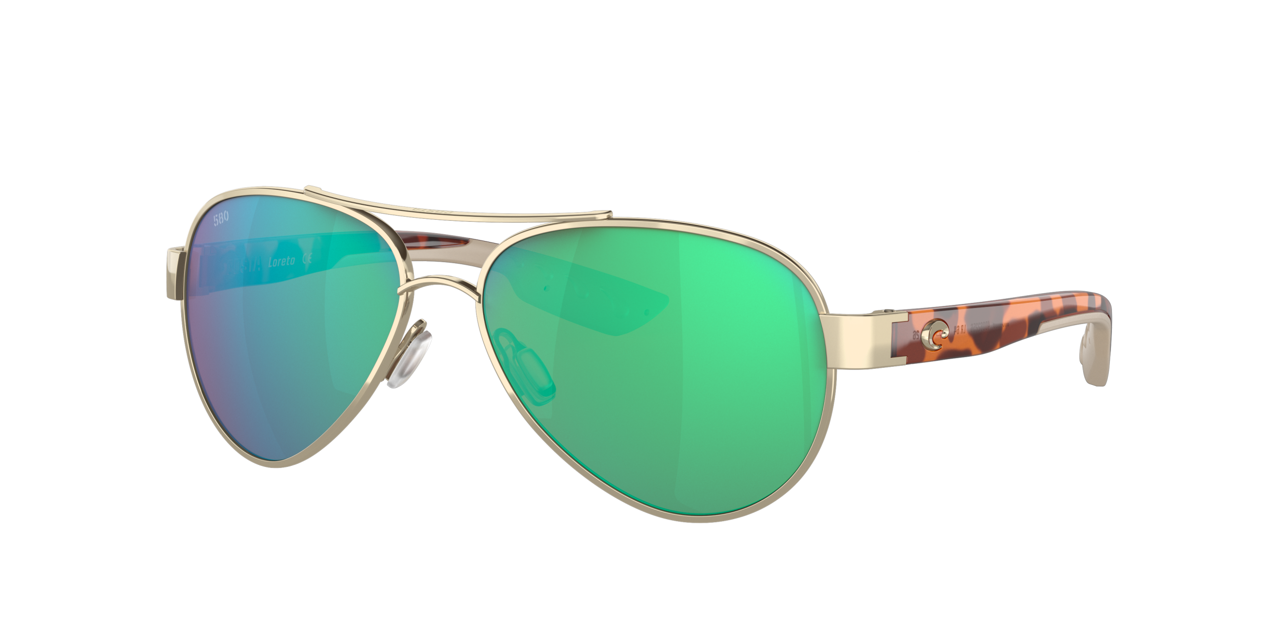 Loreto Polarized Sunglasses in Green Mirror