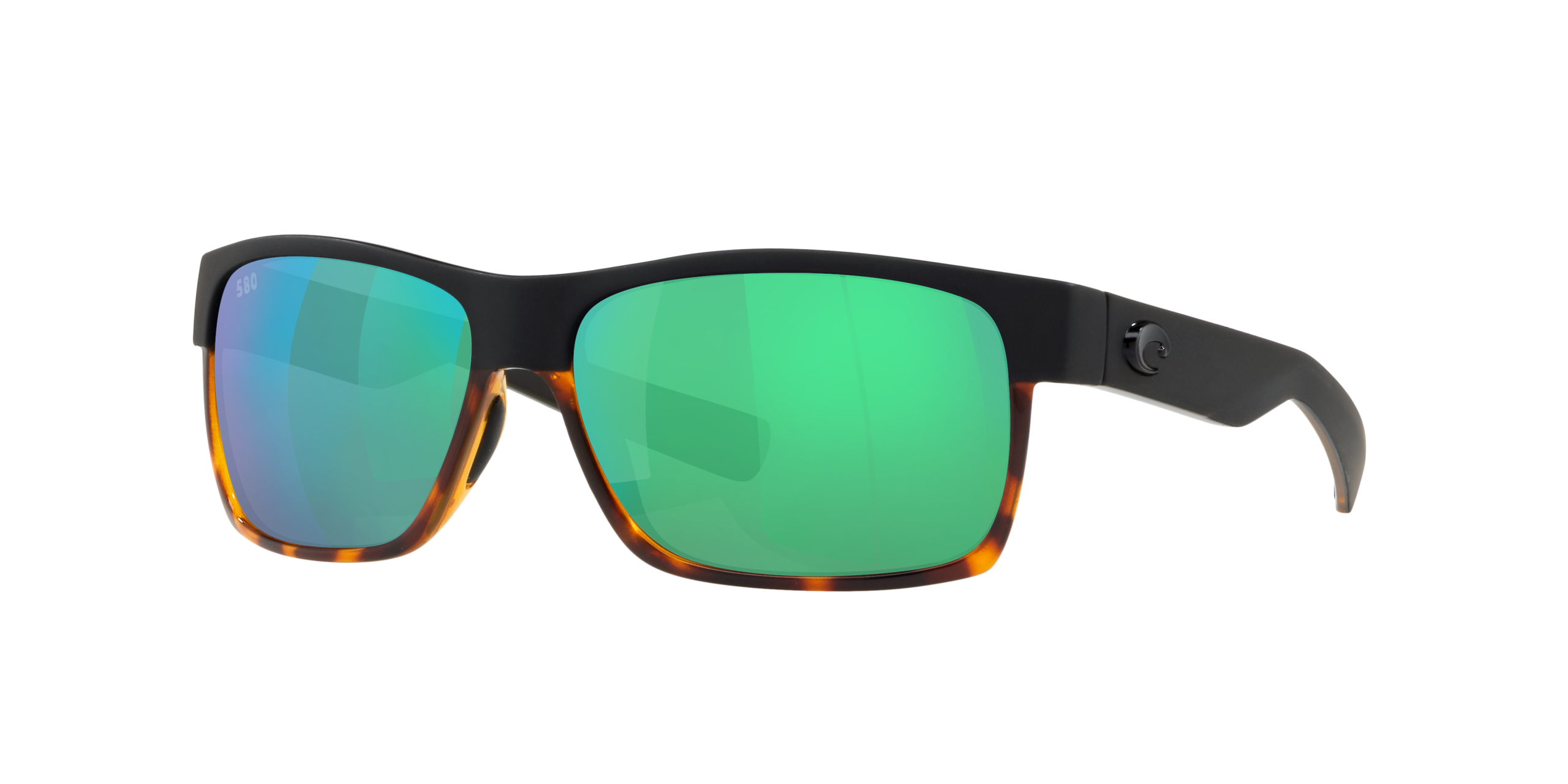 Half Moon Polarized Sunglasses in Green Mirror