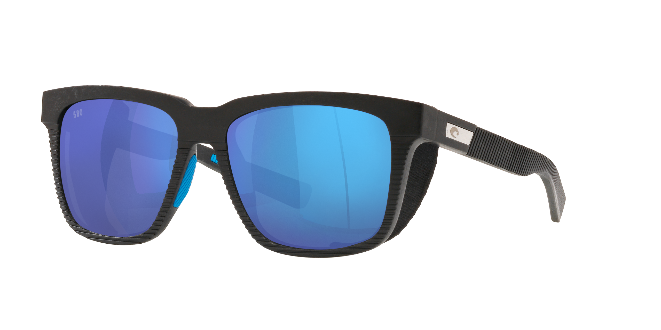 Pescador With Side Shield Polarized Sunglasses in Blue Mirror