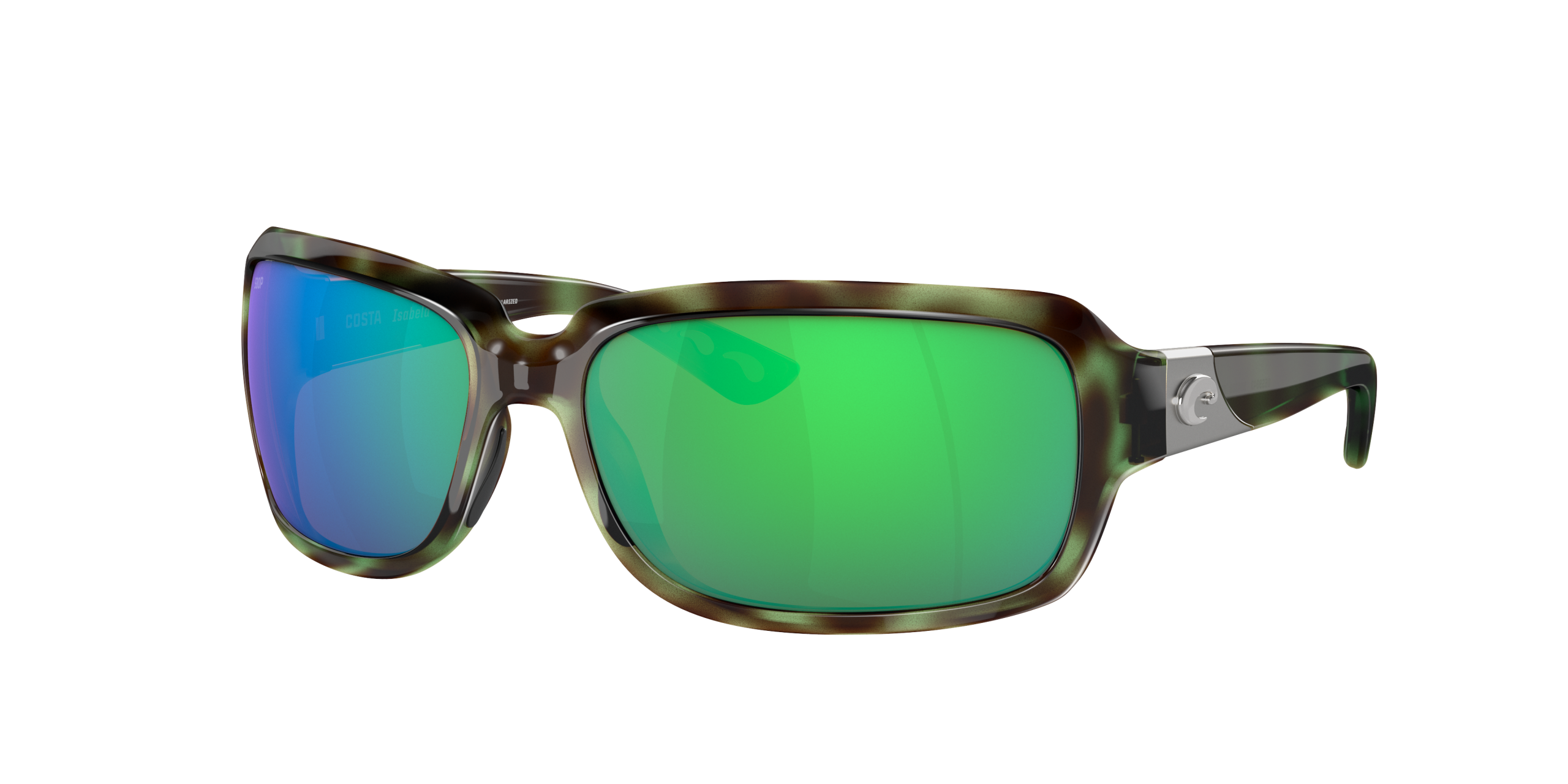 Isabela Polarized Sunglasses in Green Mirror