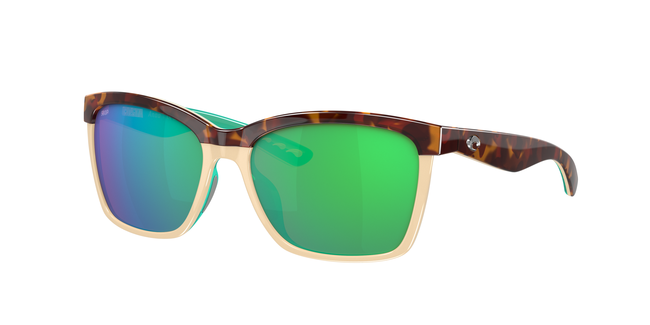 Anaa Polarized Sunglasses in Green Mirror
