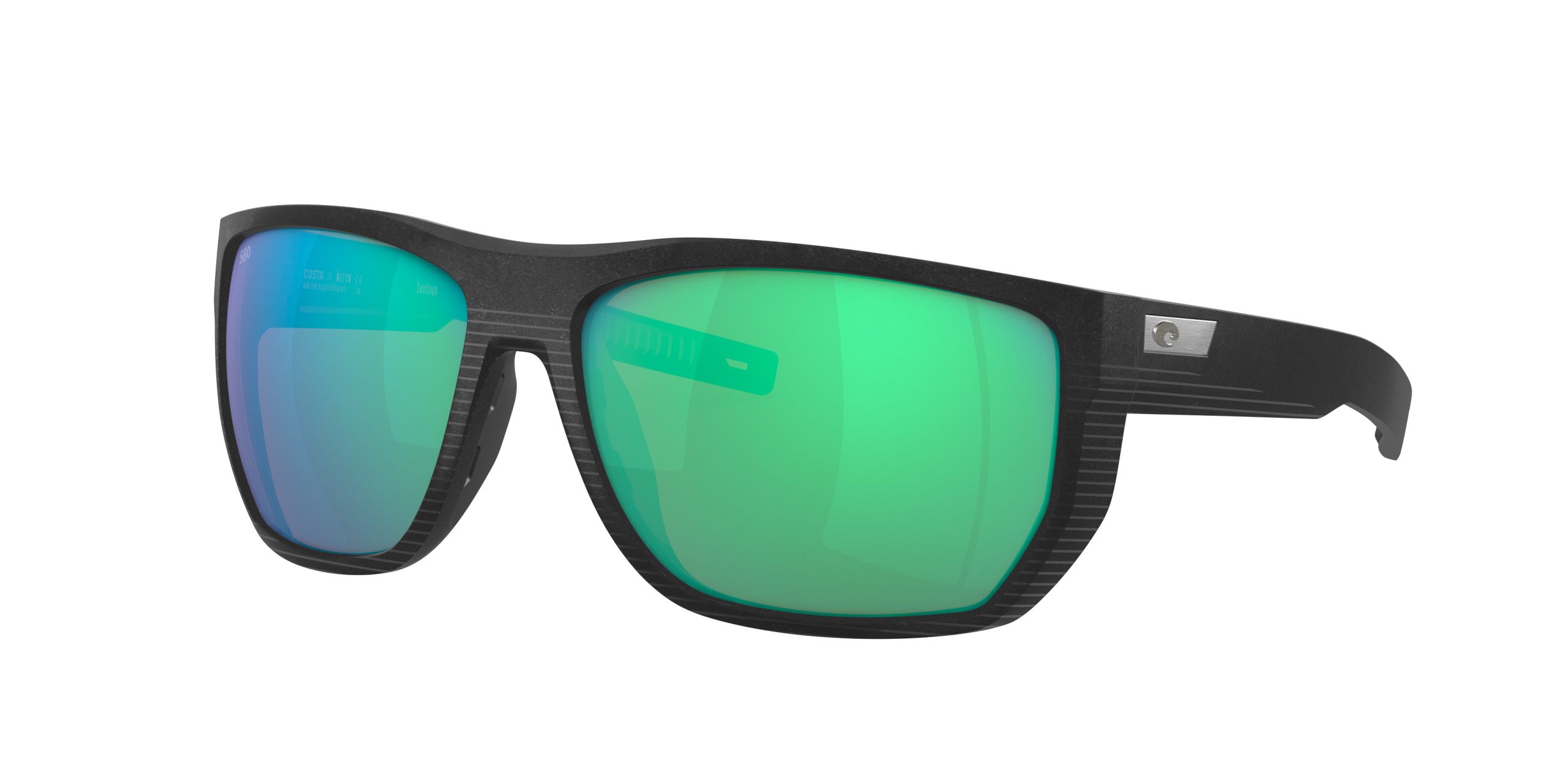 Santiago Polarized Sunglasses in Green Mirror