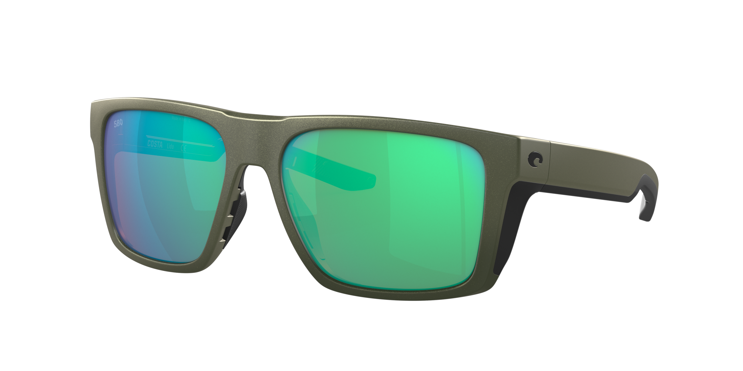 Lido Polarized Sunglasses in Green Mirror