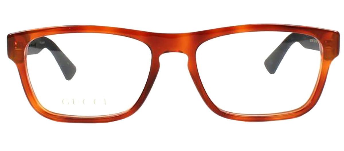 GUCCI GG0174O 003 Rectangle Eyeglasses - Havana Black Transparent