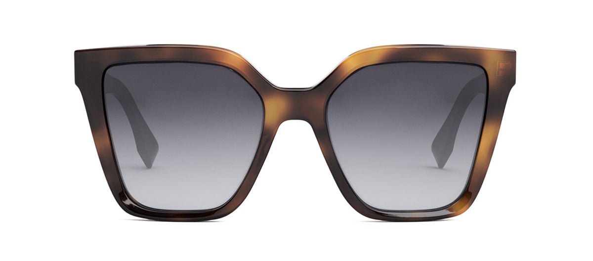Fendi LETTERING FE 40086I 53B Square Sunglasses - Havana