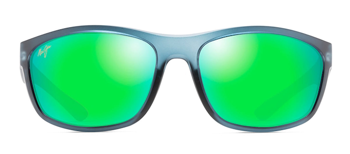 Maui Jim NU'U LANDING MJ GM869-03 Wrap Polarized Sunglasses - Blue