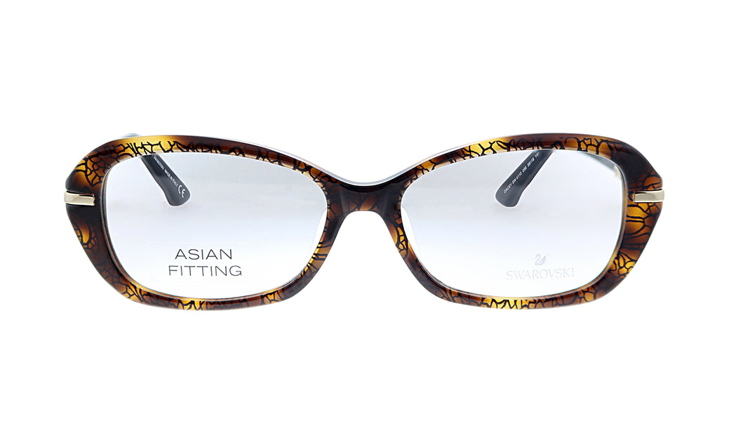 Swarovski SK 4110 Square Eyeglasses - Patterned Havana