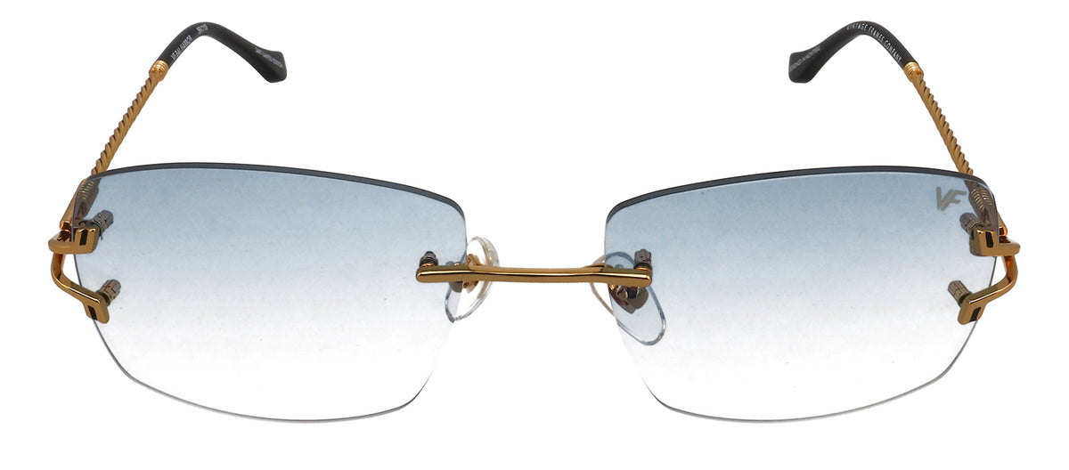 Vintage Frames Company VF BAL HARBOUR DRILL MOUNT 0008 Rectangle Sunglasses - Gold
