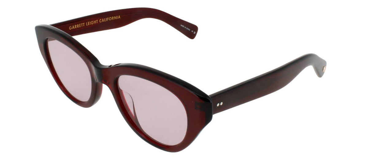 Garrett Leight DOTTIE 2111-CAVT/SFO2111-49-MER/SFPLU Cat Eye Sunglasses - Bordeaux