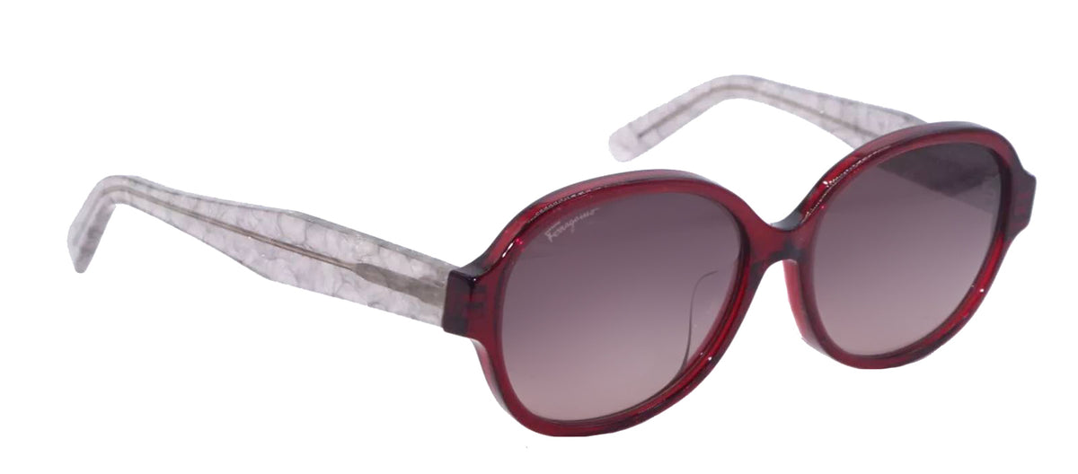Ferragamo SF 885SA 613 Oval Sunglasses - Red