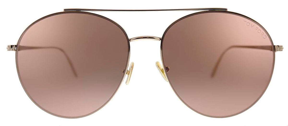 Tom Ford FT0757 CLEO W Round Sunglasses - Rose Gold