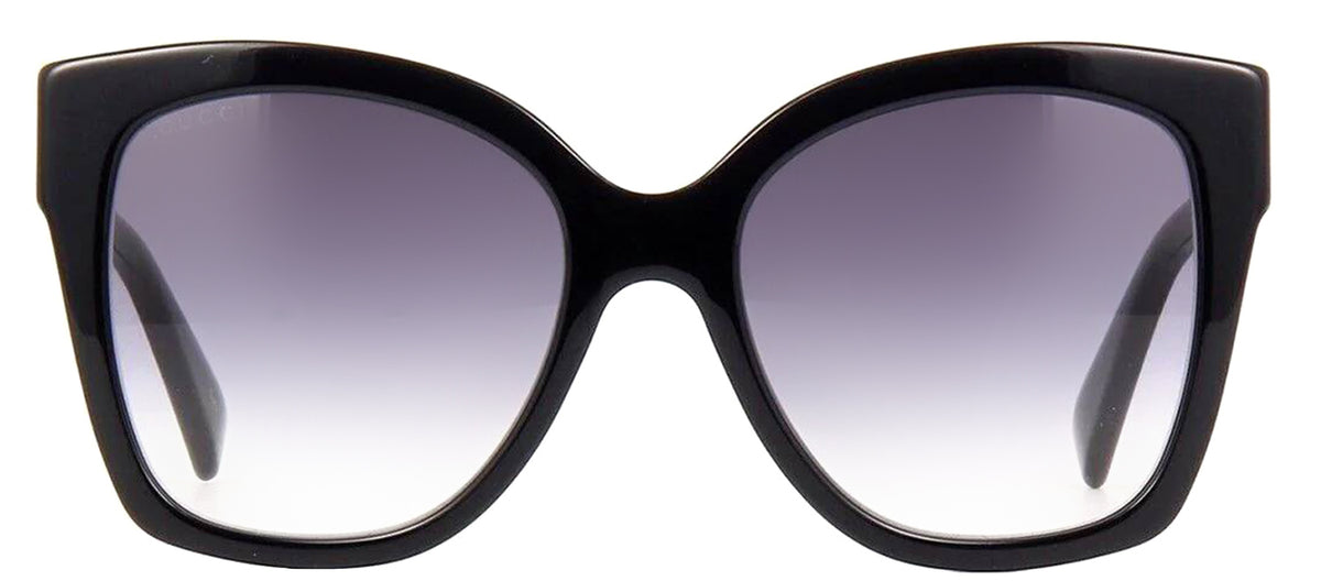 GUCCI GG0459S 001 Butterfly Sunglasses - Shiny Solid Black