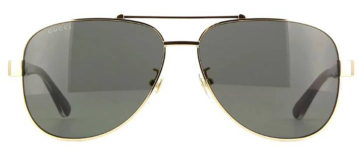 GUCCI GG0528S 006 Aviator Sunglasses - Shiny Endura Gold