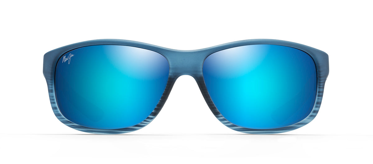 Maui Jim Kaiwi Channel MJ B840-03S Wrap Polarized Sunglasses - Blue