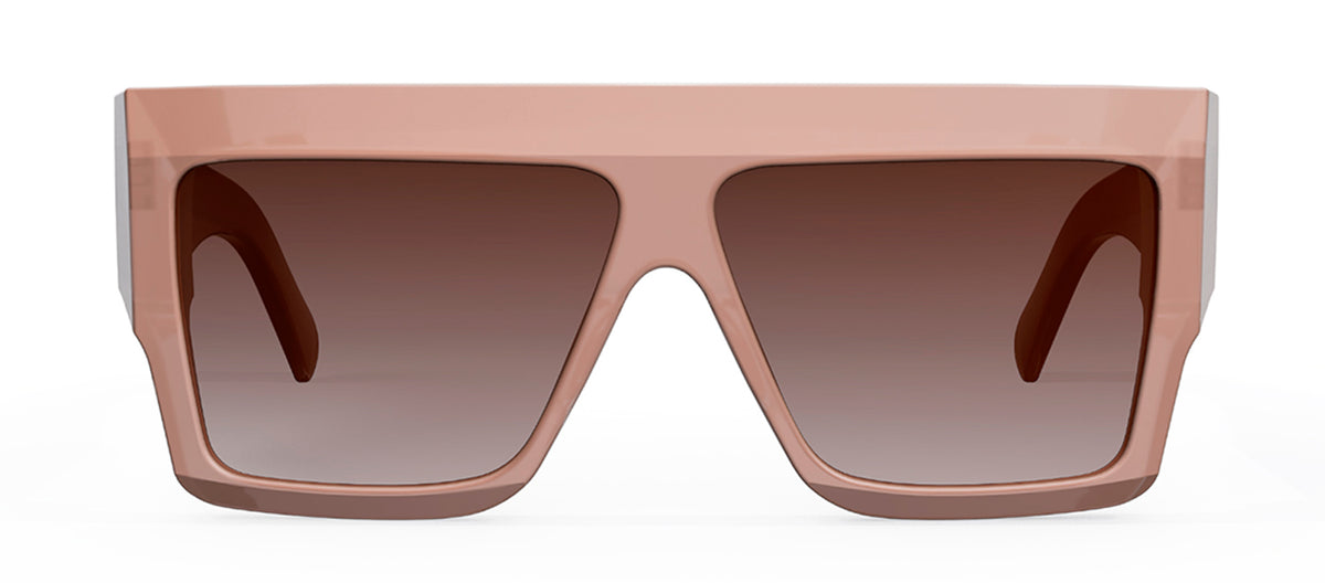 Celine BOLD 3 DOTS CL 40092 IN 45F Flattop Sunglasses - Brown