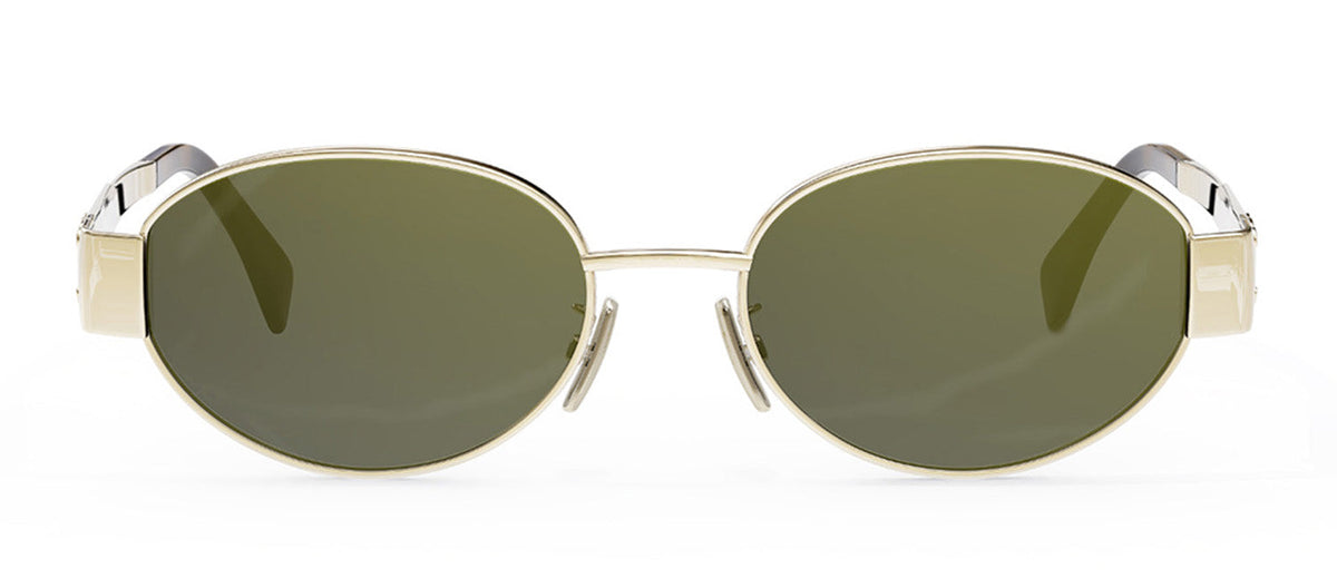 Celine Metal Triomphe CL 40235 U 30N Oval Sunglasses - Gold