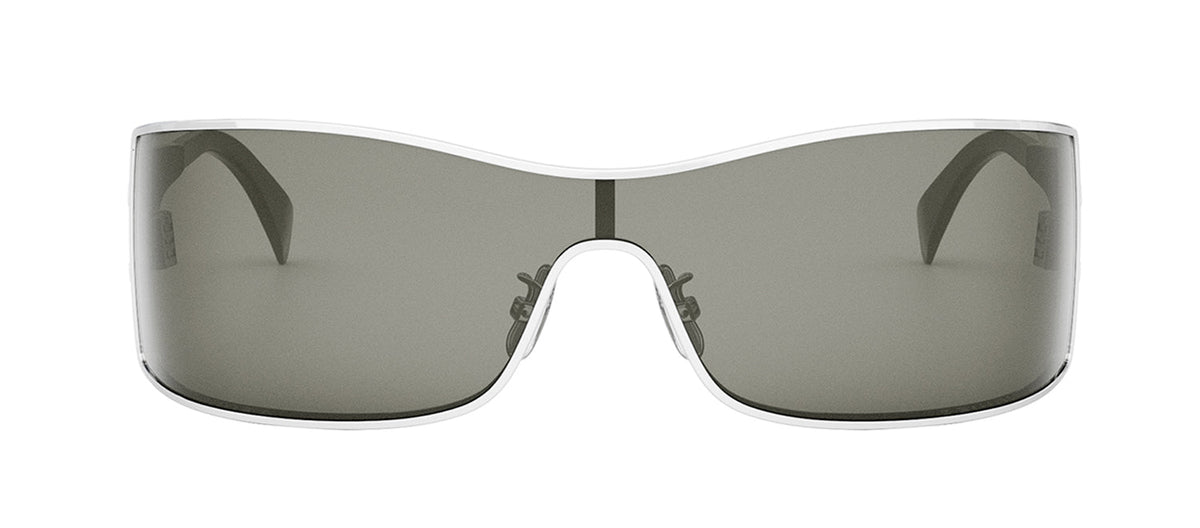 Celine Maxi Metal Triomphe CL40283U 16A Rectangle Sunglasses - Silver