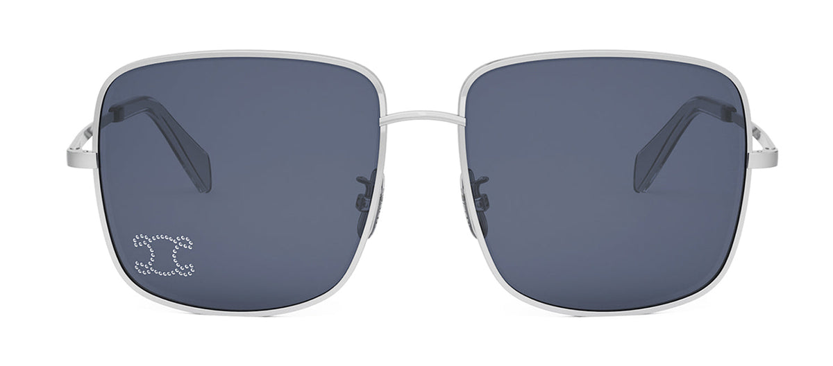 Celine Rhinestone Triomphe CL40284U 16V Oversized Square Sunglasses - Silver