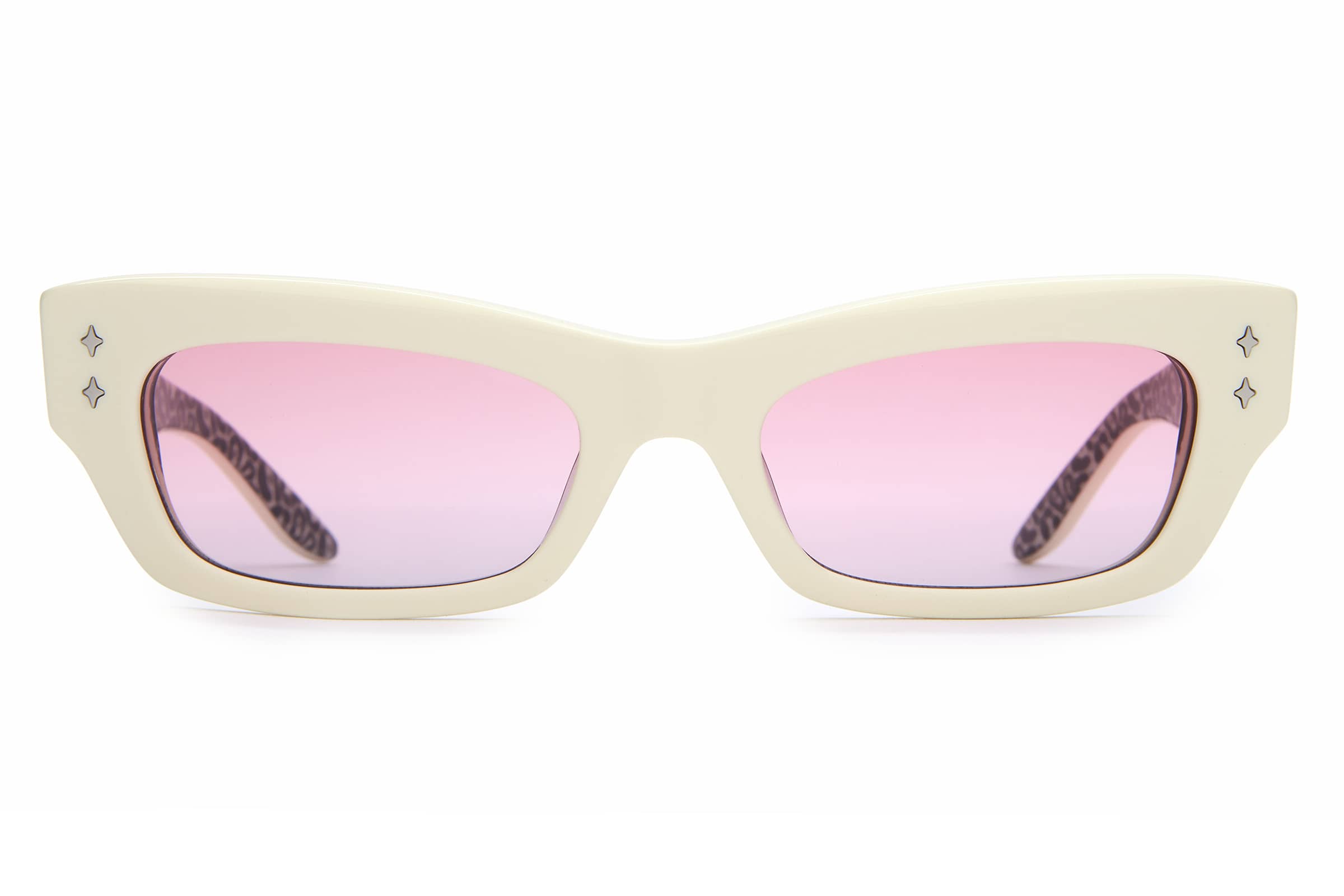 The Glam Rodeo Cream Leopard Bioacetate Sunglasses