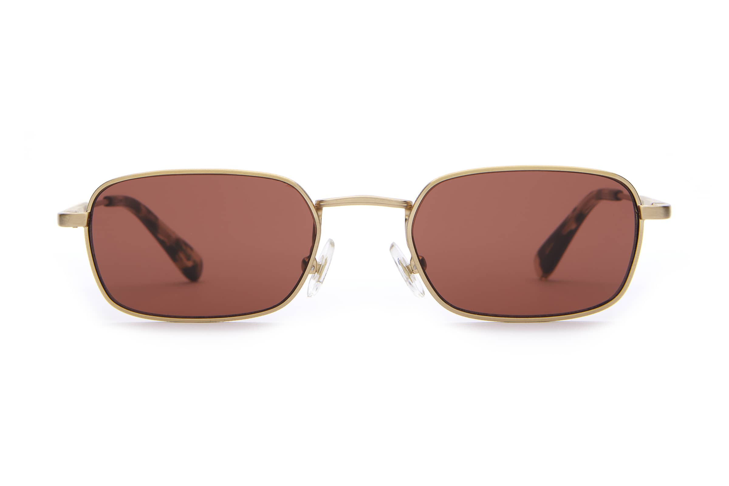 The Nu Bloom Rosewood Tint Square Wire Sunglasses