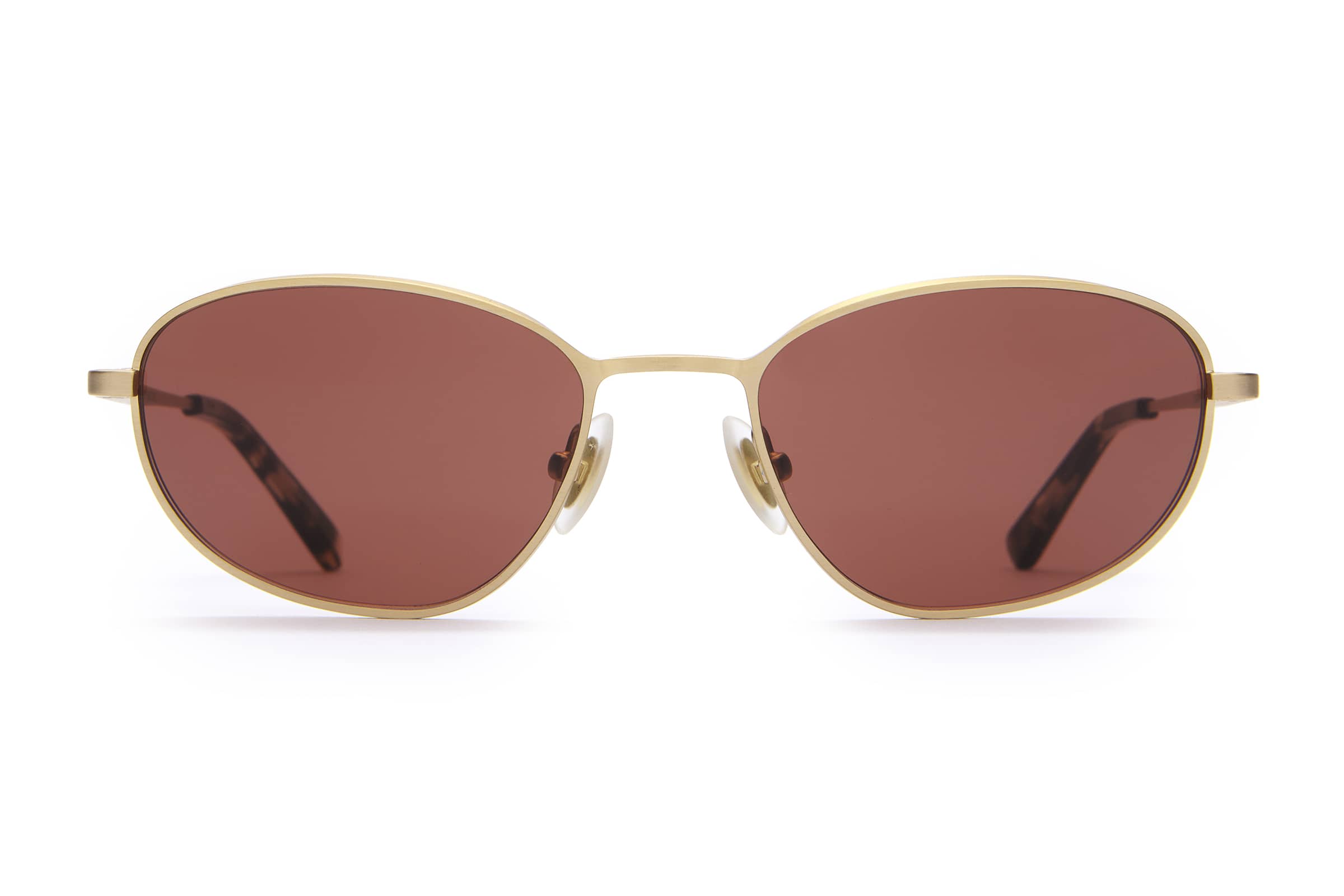 The Perma Joy Rosewood Tint Oval Wire Sunglasses