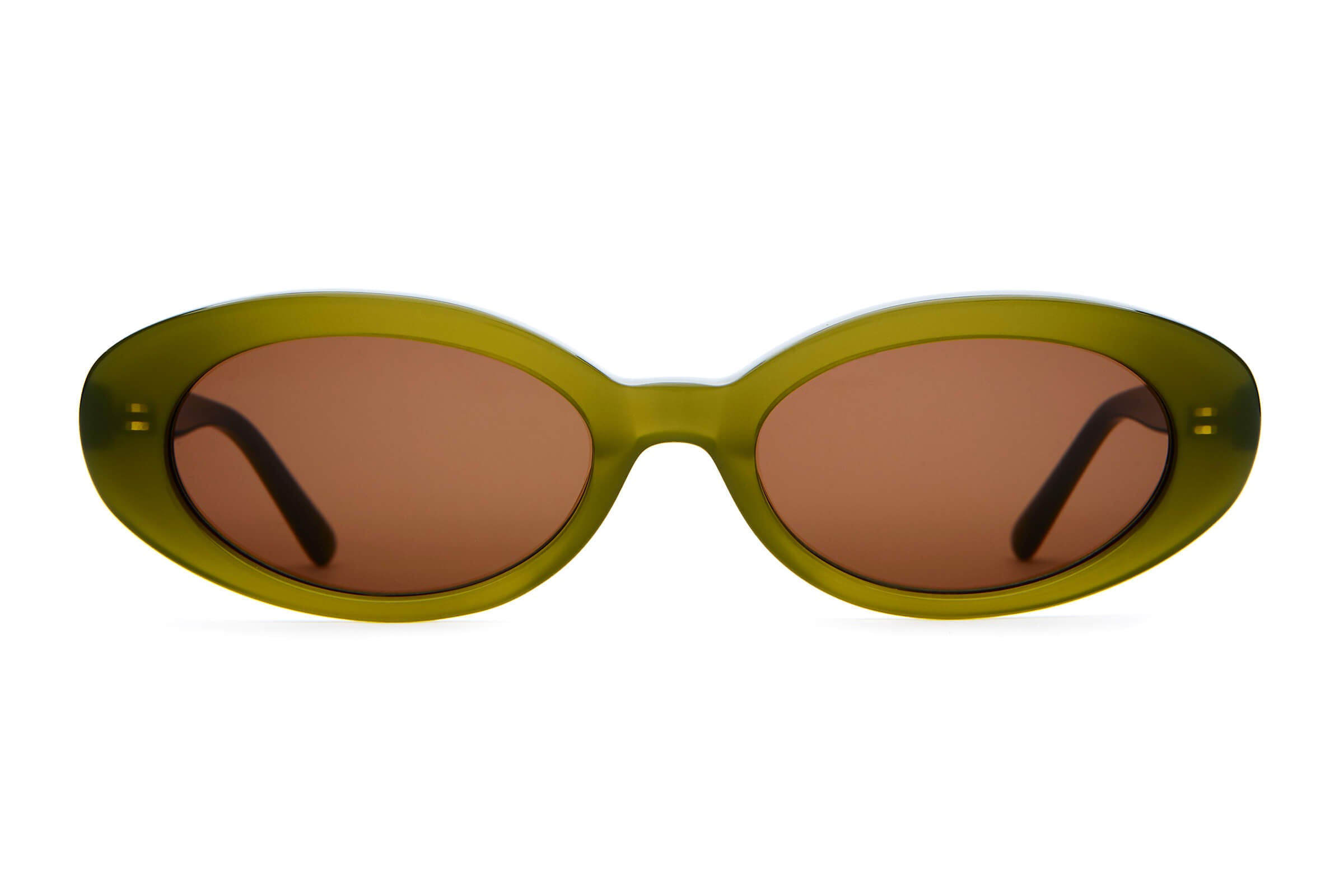 The Sweet Leaf Olive Green Bioacetate Oval Sunglasses