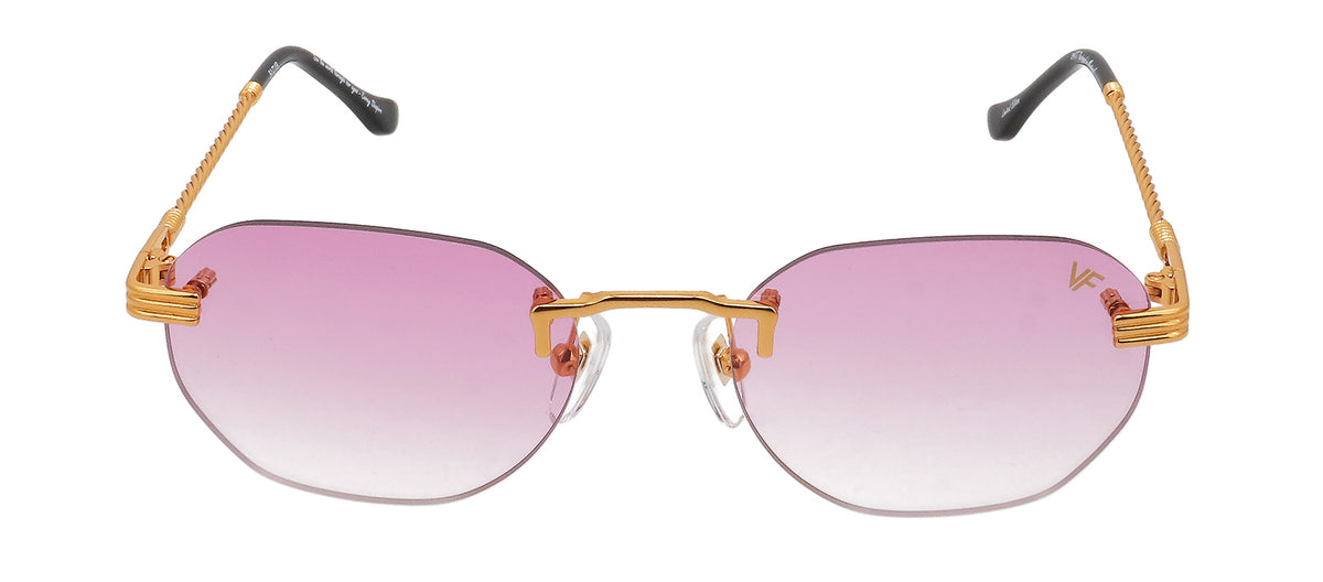 Vintage Frames Company VF DETROIT PLAYER DRILL MOUNT 0053 Rectangle Sunglasses - Gold