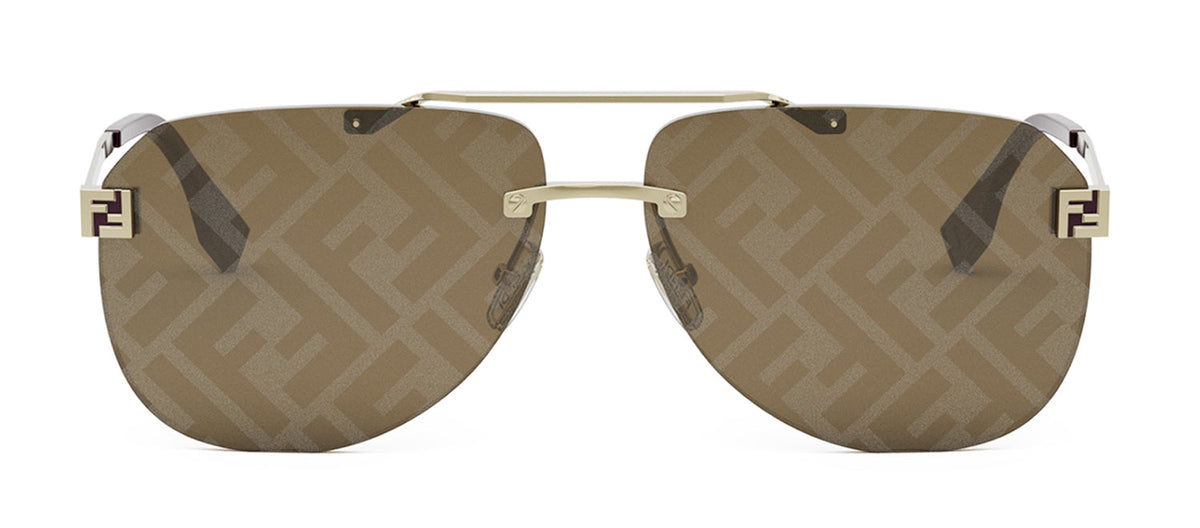 Fendi FE 40115 U 32G Aviator Sunglasses - Gold