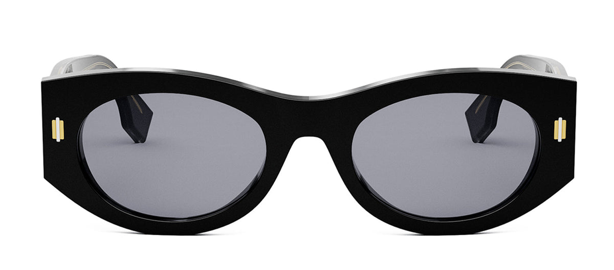 Fendi FE 40125 I 01V Oval Sunglasses - Black