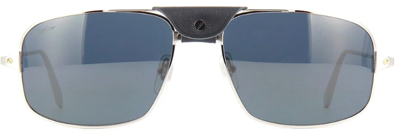 Cartier CT0193S 004 Navigator Polarized Sunglasses - Silver