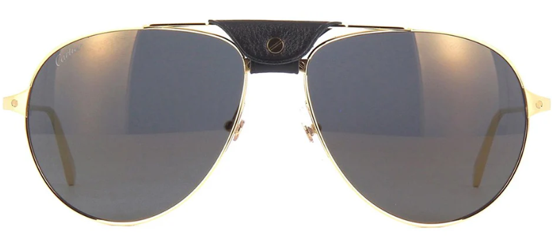 Cartier CT0038S 015 Aviator Sunglasses - Gold