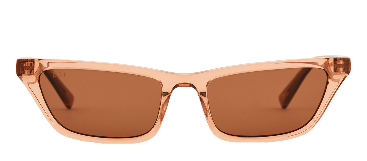 DIFF FUTURISTIC LOVER CHAMPAGNE Cat Eye Sunglasses - Brown