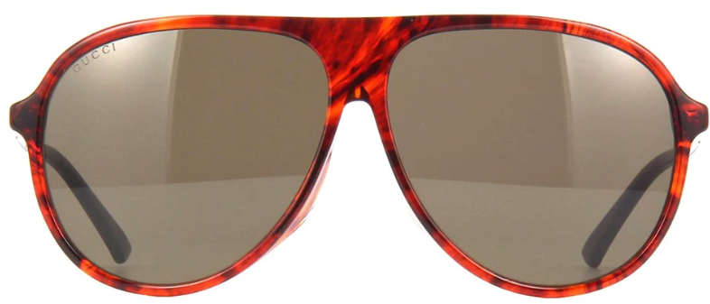 GUCCI GG0829SA 003 Mask Sunglasses - Shiny Red/Havana