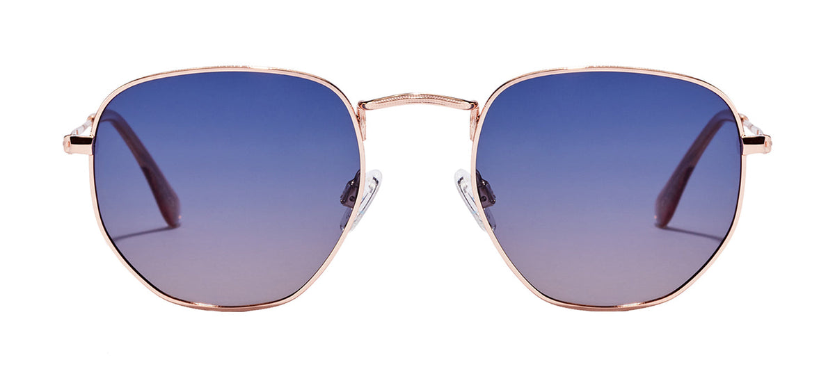 Hawkers SIXGON DRIVE HSDR22KLMP KLMP Geometric Polarized Sunglasses - Rose Gold