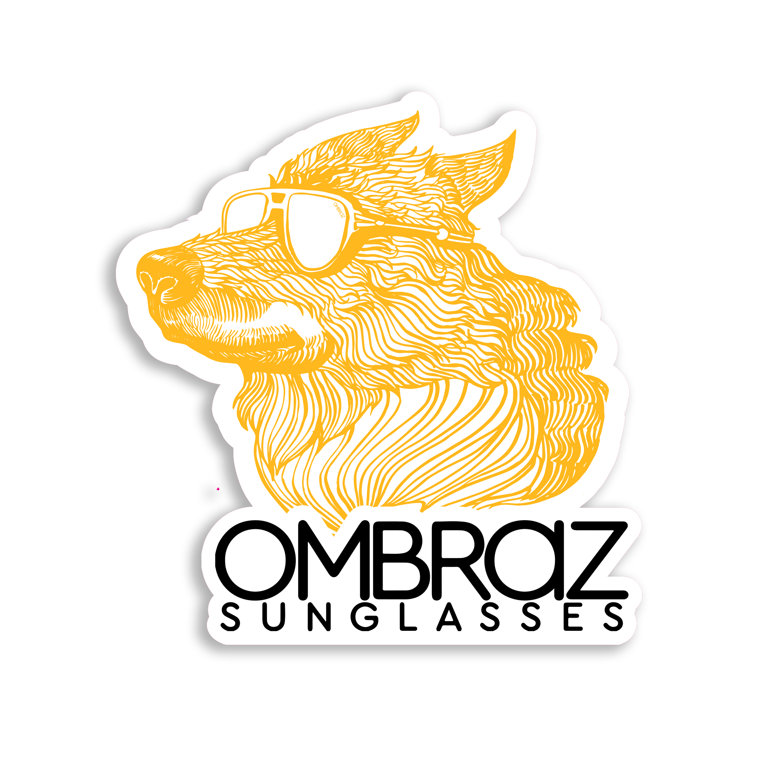 Orange Wolfy Boi Sticker
