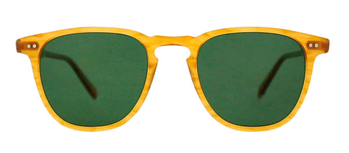 Garrett Leight BROOKS 2002 BT/GRN PLR Square Polarized Sunglasses - Yellow