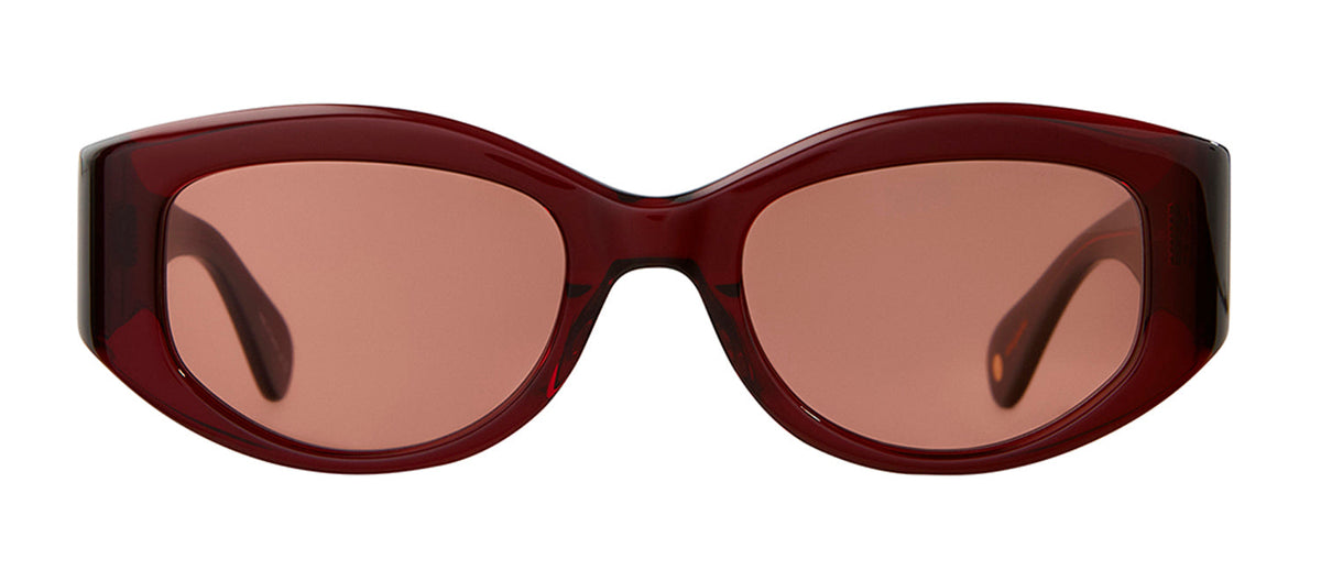 Garrett Leight RETRO BIGGIE  2127 MER/BOR Round Sunglasses - Bordeaux
