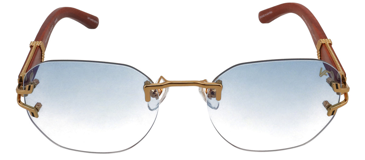 Vintage Frames Company VF V-DÉCOR XL WOODS 0005 Rectangle Sunglasses - Gold