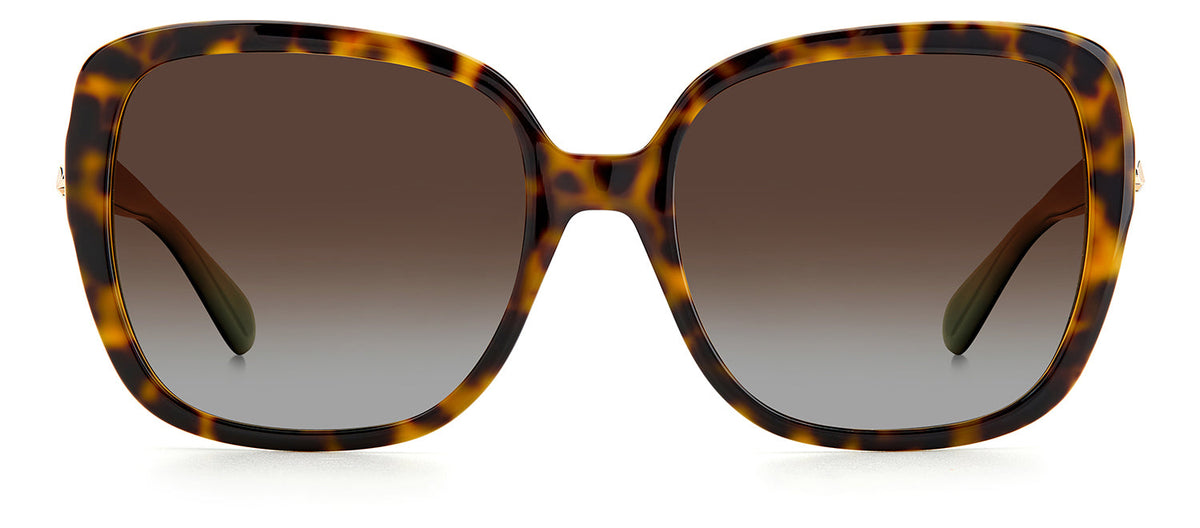 Kate Spade WILHEMINA/S LA 08XS Oversized Square Polarized Sunglasses - Havana