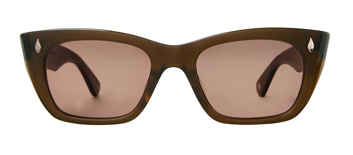 Garrett Leight WEBSTER 2138-49-MSTO/BOR Square Sunglasses - Brown