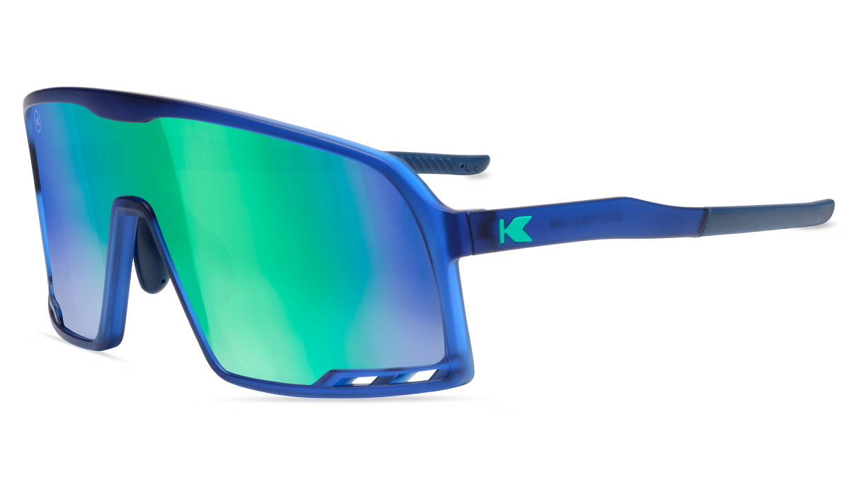 Wraparound Sunglasses - Rubberized Navy / Mint Campeones