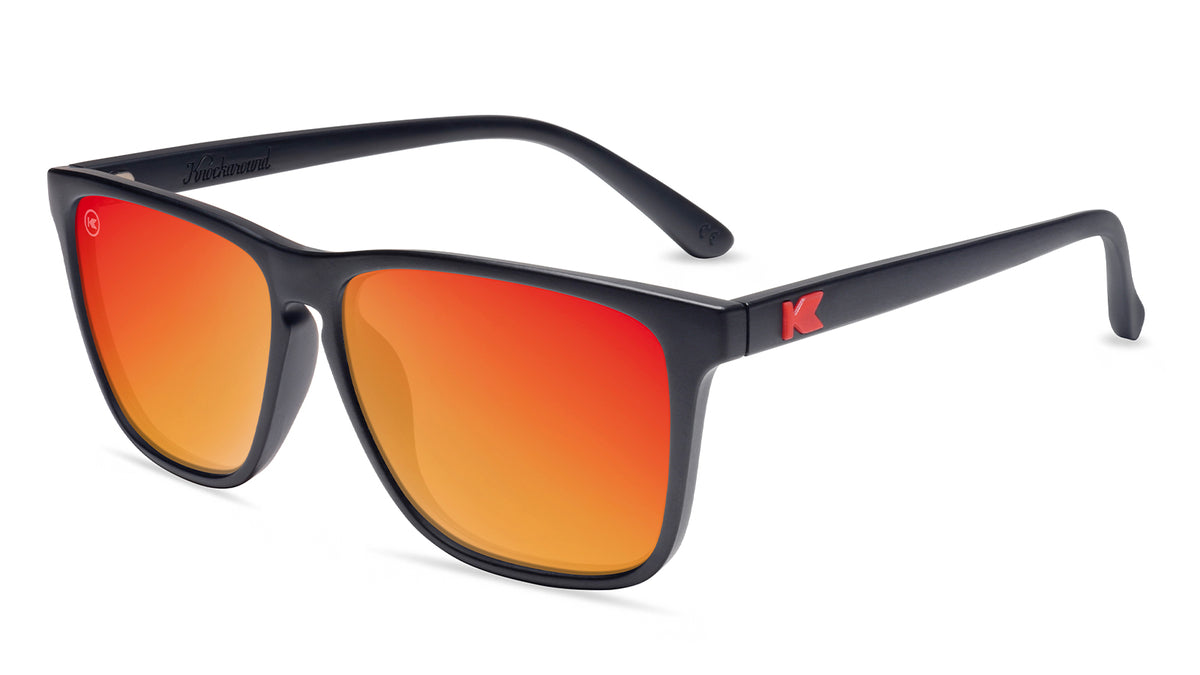 Matte Black / Polarized Red Sunglasses - Fast Lanes