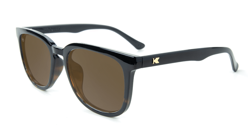 Black and Tortoise Shell Sunglasses with Amber Lenses