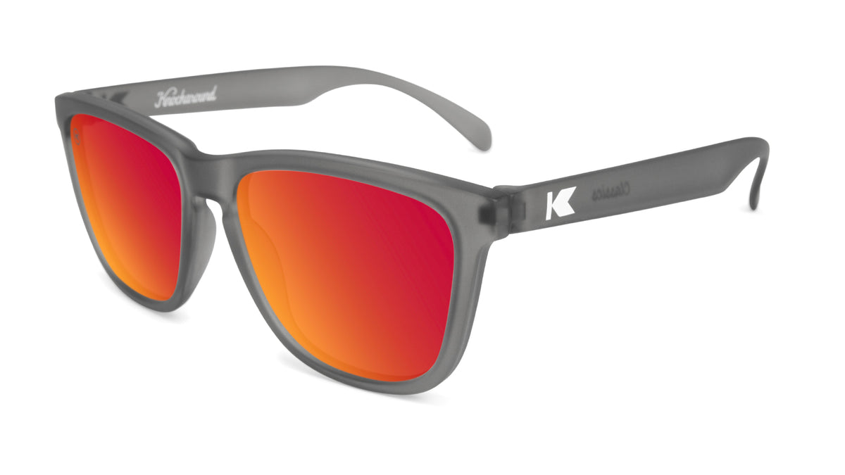 Grey Frame Sunglasses with Red Lenses | Knockaround