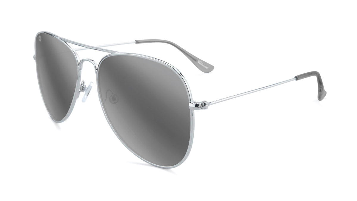 Silver Aviator Sunglasses with Silver Lenses | Knockaround