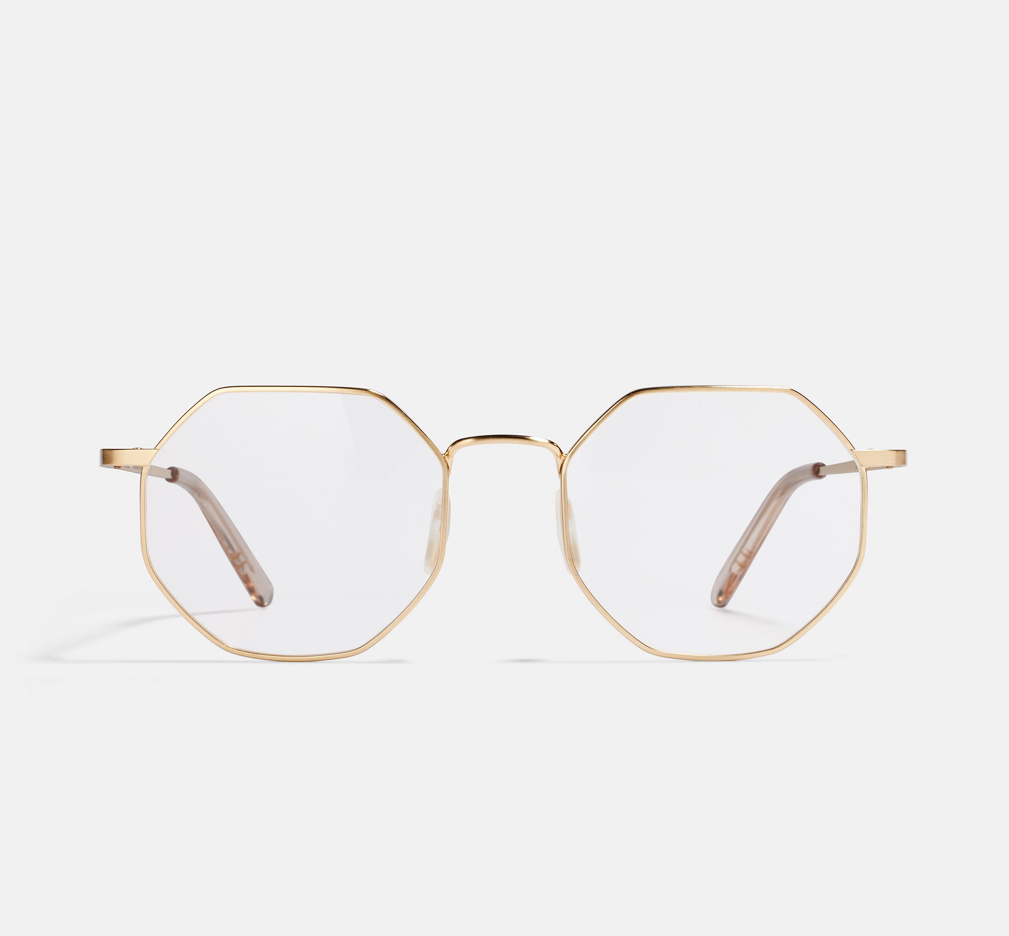 Elton Satin Gold | Hexagonal Metal Glasses