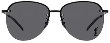 Saint Laurent SL328KM 001 Aviator Sunglasses - Black
