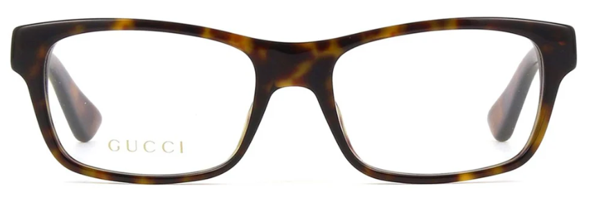 GUCCI GG0006OA 005 Rectangle Eyeglasses - Dark Havana
