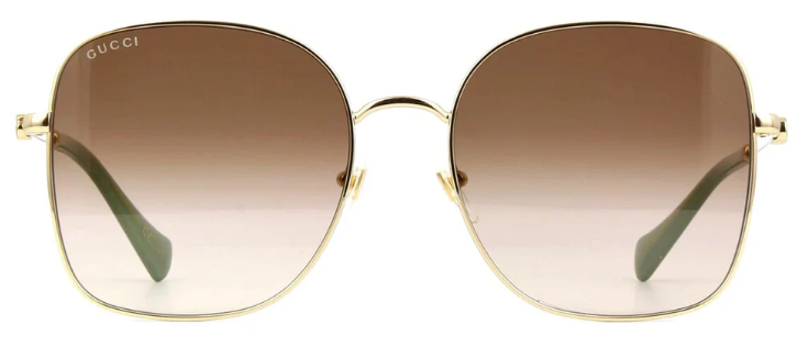 GUCCI GG1143S 002 Square Sunglasses - Gold