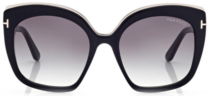TOM FORD CHANTALLE 01B Butterfly Sunglasses - Black